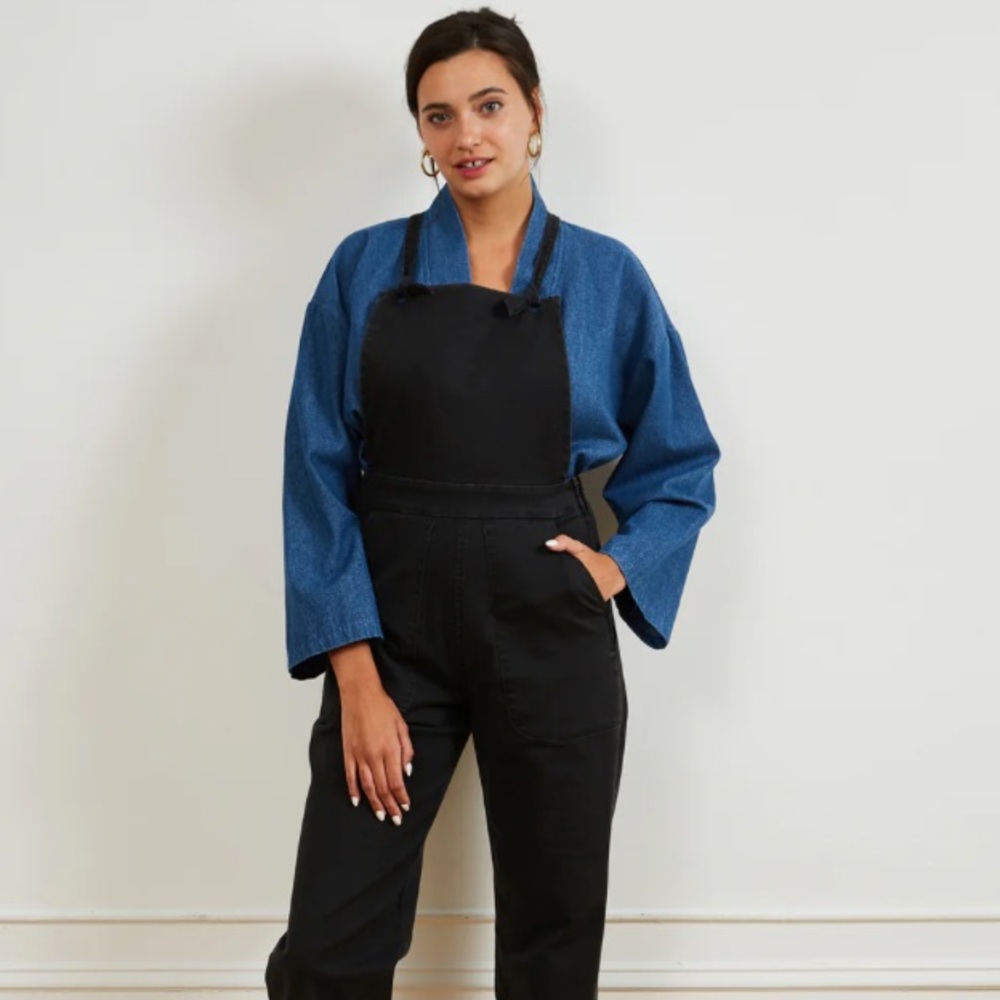 $225 LOUP Black Knot Overalls Jumper